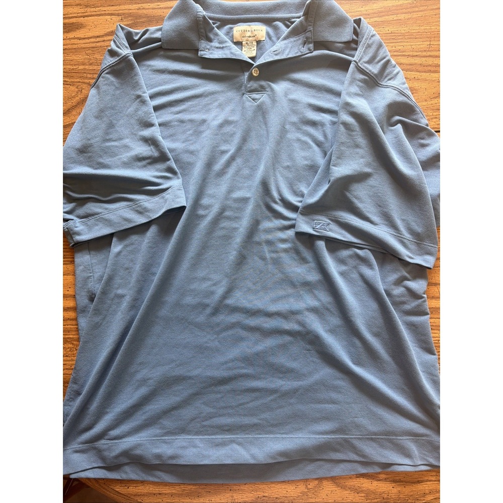 Cutter & Buck Mens Short Sleeve Blue Polo Shirt XL Dri Release